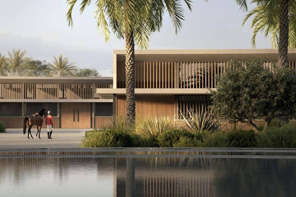 Stables, polo field, landscaped gardens